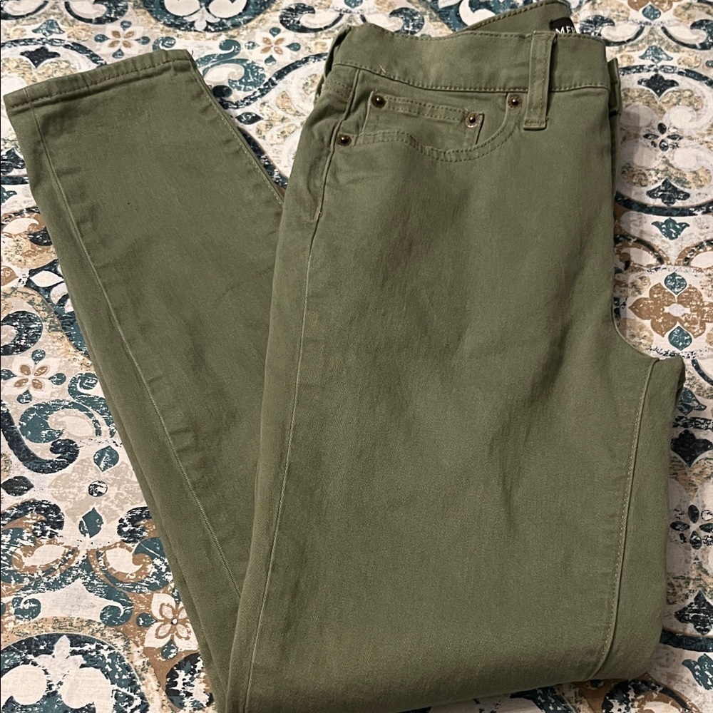 J Crew Mercantile stretch skinny pants in army green